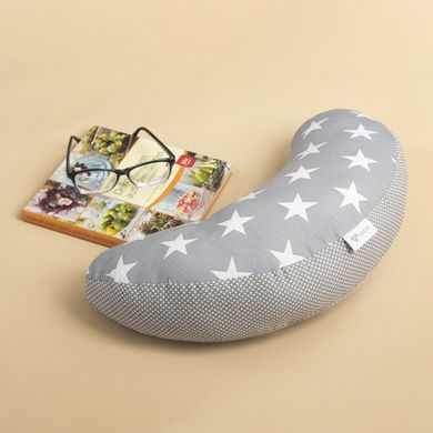 Фото Декоративна подушка-валік Ideia Півмісяць с зірками Світло-сірий
