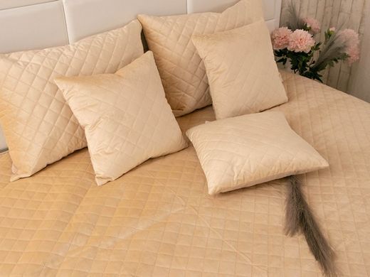 Фото Декоративна подушка Руно Velour Beige Ромб 40х40 311.55_Beige ромб