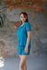 Фото №2 из 9 товара Женская штапельная пижама Шорты + Рубашка Бирюзовая