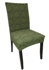 Фото Натяжной жаккардовый чехол на стул без юбки Turkey №8 Зеленый