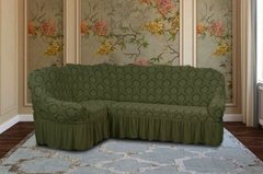 Фото Жаккардовый чехол для углового дивана Turkey № 8 Зеленый