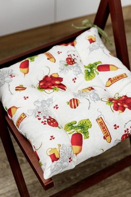 Фото Подушка декоративна для стільця на зав'язках Прованс Radish Cherries