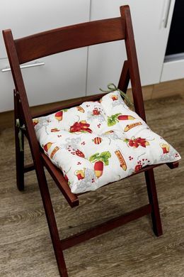 Фото Подушка декоративна для стільця на зав'язках Прованс Radish Cherries