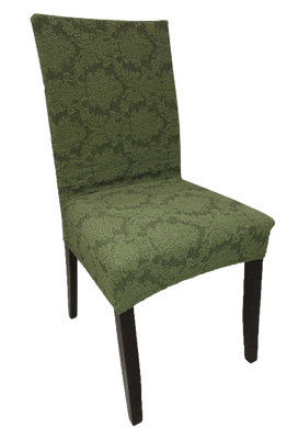 Фото Натяжной жаккардовый чехол на стул без юбки Turkey №8 Зеленый