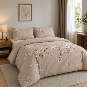 Фото Постільна білизна Полікоттон Soft Sakura Beige Весняні Гілочки BR-256 Tagtekstil
