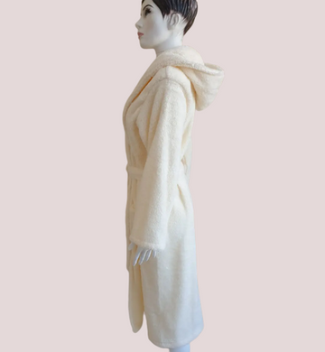 Фото Жіночий довгий махровий халат с каптуром Welsoft Zeron Персиковий