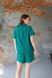 Фото №5 из 9 товара Женская штапельная пижама Шорты + Рубашка Зеленая