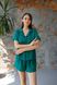 Фото №4 из 9 товара Женская штапельная пижама Шорты + Рубашка Зеленая