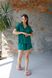 Фото №3 из 9 товара Женская штапельная пижама Шорты + Рубашка Зеленая