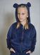 Фото №5 из 9 товара Дитячий спортивный велюровый костюм на молнии с капюшоном Синий 300
