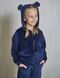 Фото №4 из 9 товара Дитячий спортивный велюровый костюм на молнии с капюшоном Синий 300