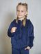 Фото №3 з 9 товару Дитячий спортивний велюровий костюм на блискавці з каптуром Синій 300