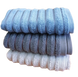 Фото №3 з 4 товару Набір з 3-х махрових рушників 100% Бавовна 690 г Microcotton Waves Microcotton YOL Noktali 20057 20062