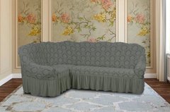 Фото Жаккардовый чехол для углового дивана + кресло Turkey № 9 Темно-серый