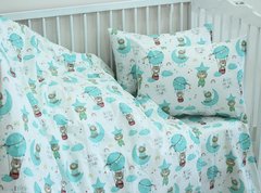 Фото Постельное белье в детскую кроватку Tagtekstil Ранфорс простынь на резинке Воздушный Шар Голубое