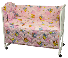 Фото Набор в детскую кровать Зверята Руно Бязь Защитные Бортики + КПБ Розоввый