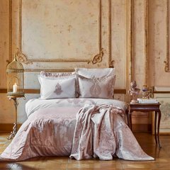 Фото Постельное белье + Покрывало + Плед Karaca Home Adrila Rosegold Золотисто-розовый
