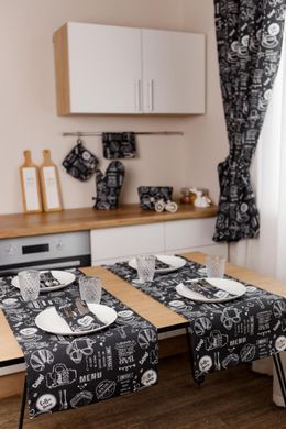 Фото Прямокутна бавовняна скатертина Breakfast Black 039621 039623 039619 039661 039617