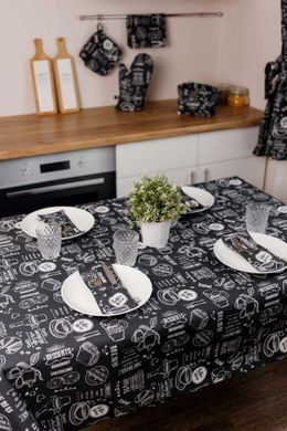 Фото Прямокутна бавовняна скатертина Breakfast Black 039621 039623 039619 039661 039617