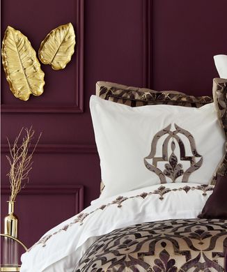 Фото Постільна білизна + Покривало + Плед Karaca Home Morocco purple-Gold Золотистий