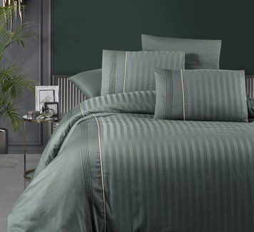Фото Постельное белье First Choice Сатин Люкс 100% Хлопок Satin Stripe Modalife Moonmist