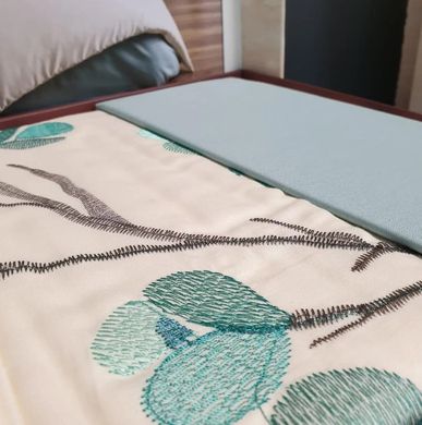 Фото Комплект постельного белья с вышивкой Сатин Delux Zeron Бирюзовые Цветы