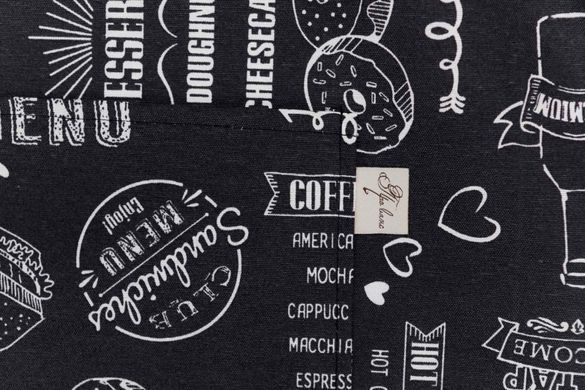 Фото Прямокутна бавовняна скатертина Breakfast Black 039621 039623 039619 039661 039617