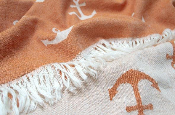 Фото Пляжное полотенце пештемаль Lotus Home Pestemal Anchor Orange Оранжевый