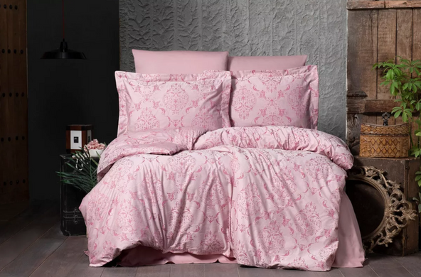 Фото Комплект постільної білизни Arya Organic Embroidery Vogue Paris Жакард Фуксія 2600000003896
