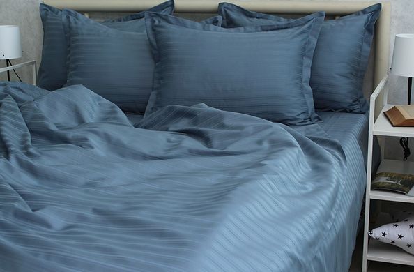Фото Комплект постільної білизни ТМ Tag Multistripe100% Бавовна Графіт MST-01 MST (1.5-sp)-03