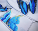 Фото №2 з 3 товару Комплект постільної білизни ТМ Tag Ранфорс 100% Бавовна Morpho Блакитний Метелик R820
