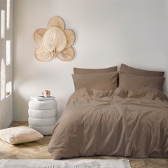 Фото Комплект однотонного постельного белья Фланель Lotus Home Calm Кофейный
