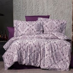 Фото Комплект постельного белья Arya Organic Embroidery Vogue Paris Жаккард Фиолетовый