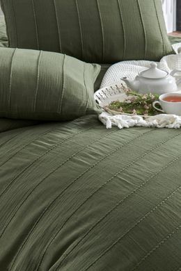 Фото Однотонное постельное белье 100% Хлопок Sikel Muslin Patara Yesil