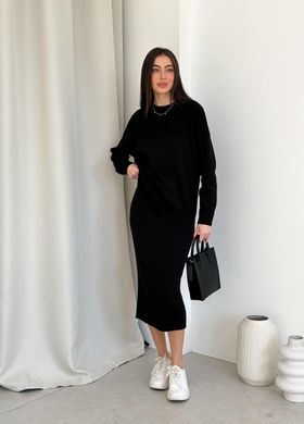 Фото Женская вязаная трикотажная юбка меди Katrin Черная
