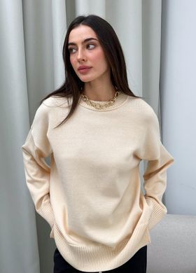 Фото Женский вязаный трикотажный джемпер Мия Оверсайз Oversize Крем-брюле