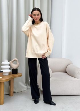 Фото Женский вязаный трикотажный джемпер Мия Оверсайз Oversize Крем-брюле