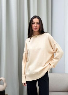 Фото Женский вязаный трикотажный джемпер Мия Оверсайз Oversize Крем-брюле