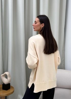 Фото Женский вязаный трикотажный джемпер Мия Оверсайз Oversize Крем-брюле