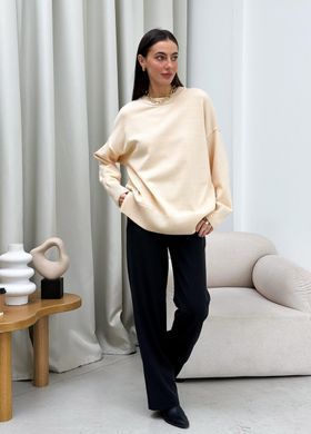 Фото Женский вязаный трикотажный джемпер Мия Оверсайз Oversize Крем-брюле
