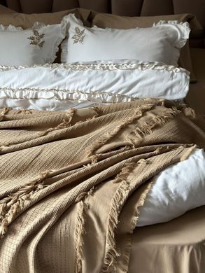 Фото Комплект постільної білизни з вишивкою та Піке Saheser Brianna Khaki S30205