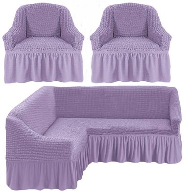 Фото Чехол для углового дивана + кресло с юбкой Turkey № 6 Сиреневый