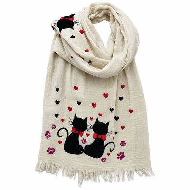 Фото Пляжний мусліновий пештемаль 100% Бавовна Aurelia Muslin Love Cats