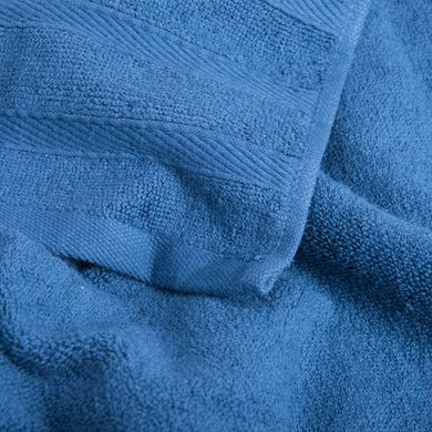 Фото Синее махровое полотенце Ideia 100% Хлопок 500г Косичка