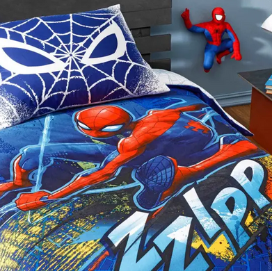 Фото Постільна білизна TAC Disney Spiderman Blue City Ранфорс 100% Бавовна Людина Павук