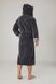 Фото №2 из 3 товара Длинный мужской махровый халат с капюшоном Велюр/Махра Nusa Темно-серый