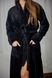 Фото №6 з 12 товару Довгий жіночий теплий халат Шаль Welsoft Чорний 1020