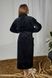 Фото №3 з 12 товару Довгий жіночий теплий халат Шаль Welsoft Чорний 1020