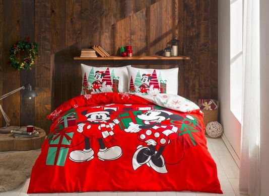 Фото Комплект постельного белья TAC Ранфорс Disney M&M Christmas Минни Микки