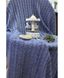 Фото №2 з 2 товару Наволочка в'язана декоративна Soft Коси Синій Меланж